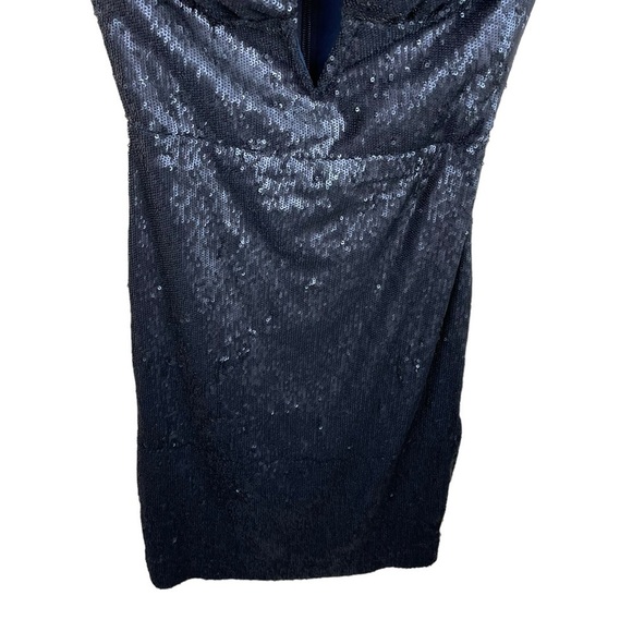 House of CB | Dante Navy Sequin Deep V Mini Dress New - Picture 5 of 12